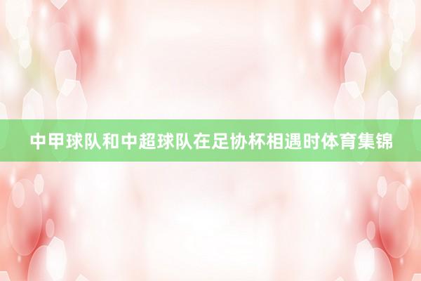 中甲球队和中超球队在足协杯相遇时体育集锦