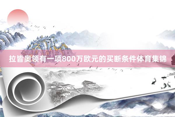 拉皆奥领有一项800万欧元的买断条件体育集锦