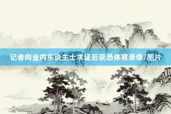 记者向业内东谈主士求证后获悉体育录像/图片