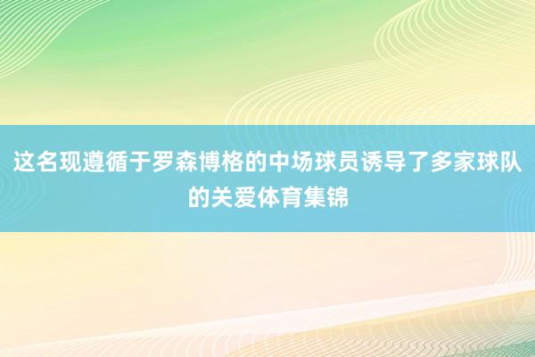 这名现遵循于罗森博格的中场球员诱导了多家球队的关爱体育集锦