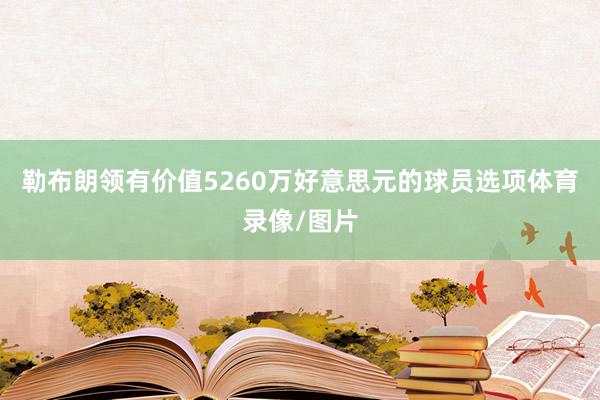 勒布朗领有价值5260万好意思元的球员选项体育录像/图片