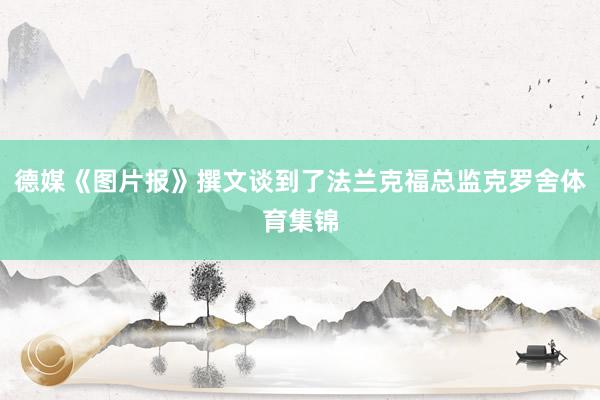 德媒《图片报》撰文谈到了法兰克福总监克罗舍体育集锦