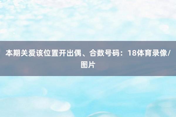 本期关爱该位置开出偶、合数号码：18体育录像/图片