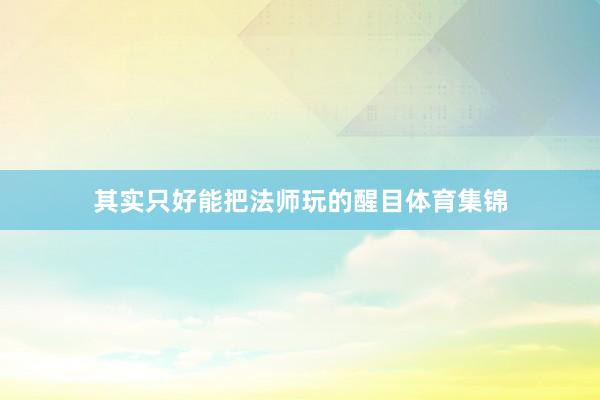 其实只好能把法师玩的醒目体育集锦
