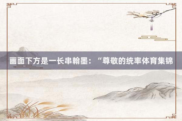 画面下方是一长串翰墨：“尊敬的统率体育集锦