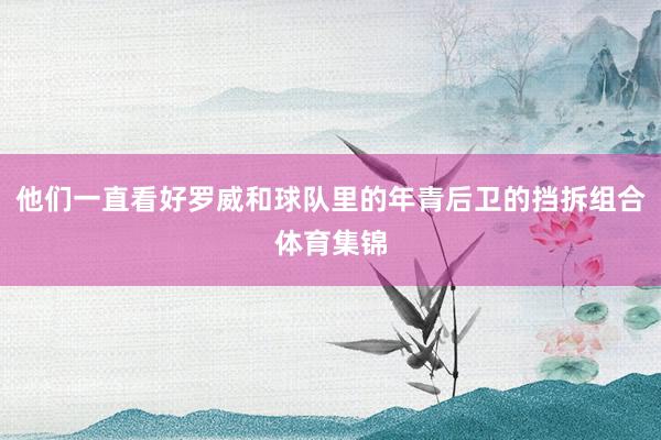 他们一直看好罗威和球队里的年青后卫的挡拆组合体育集锦