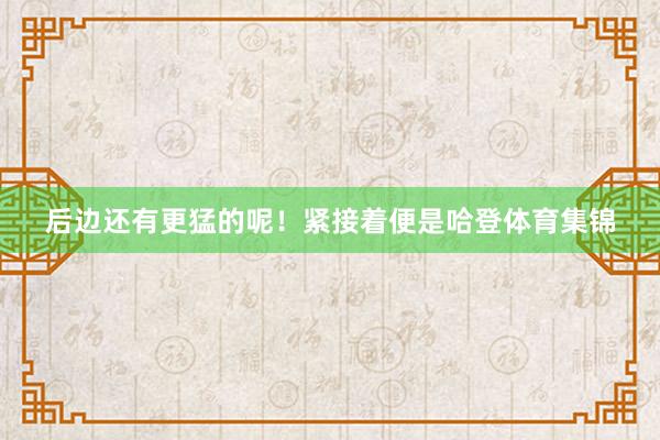 后边还有更猛的呢！紧接着便是哈登体育集锦
