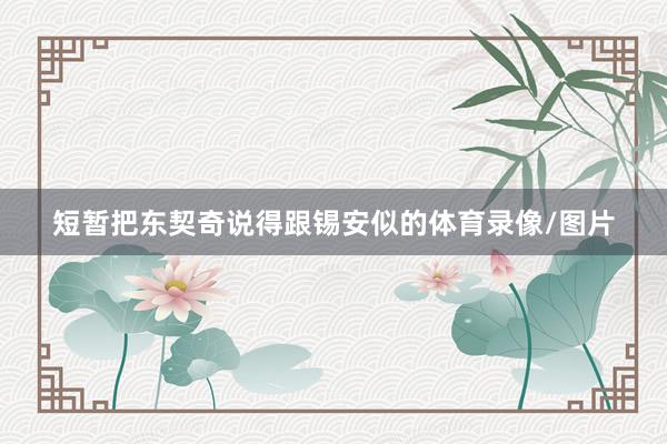 短暂把东契奇说得跟锡安似的体育录像/图片
