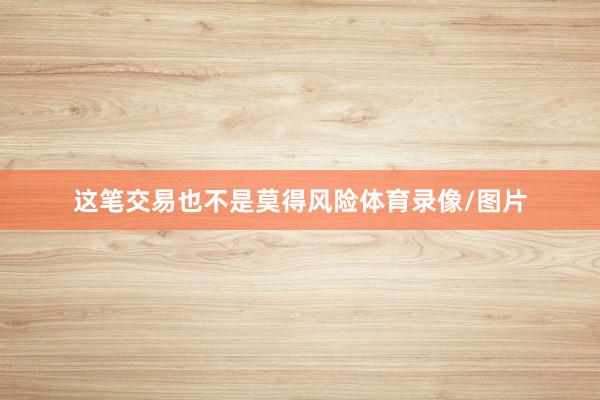 这笔交易也不是莫得风险体育录像/图片