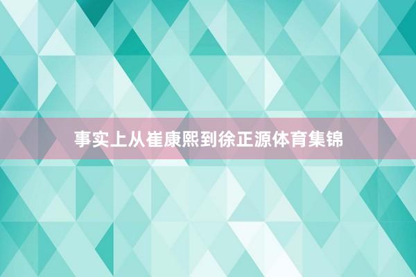 事实上从崔康熙到徐正源体育集锦